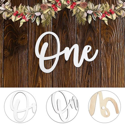 Wooden One Sign for First Birthday Decorations, Wooden Cutout White Letter One Photo Prop for 1st Birthday Party Banner Wall Décor Backdrop
