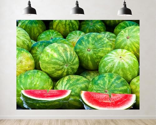 Trykid 17x10ft Fresh Watermelon Slices Backdrop Juicy Summer Fruit Texture Photography Background Healthy Food Party Decoration Tapestry Photo Booth Prop Fabric - size: 17x10ft