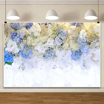 Yeele 12x6ft Wedding Flower Backdrop for Photography Spring White Violet Floral Wall Background for Bridal Shower Anniversary Wedding Ceremony Supplies Decoration Photo Shoot Props Vinyl - size: 12x6ft