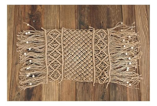 Newborn Photography Props Baby Photoshoots Photo Posing Macrame Blankets Rug Backdrop (Brown 01) - color: Brown 01