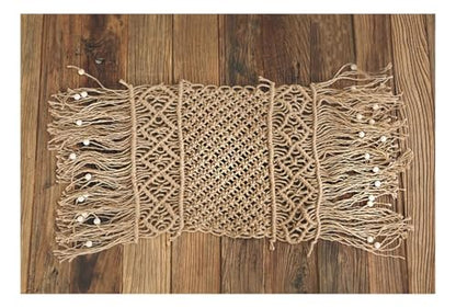 Newborn Photography Props Baby Photoshoots Photo Posing Macrame Blankets Rug Backdrop (Brown 01) - color: Brown 01