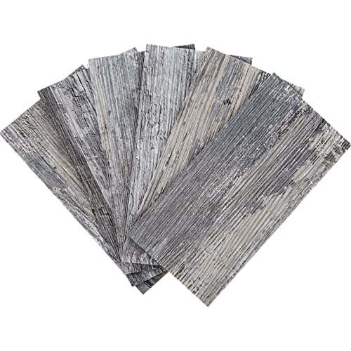 Art3d 102-Piece Peel and Stick Tile Backsplash for Kitchen Bathroom, 3in. x 6in. Stick on Subway Tile Distressed Wood Plank - color: Distressed Silvery Moon