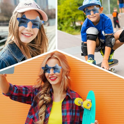 PLULON 30 Pairs Star Sunglasses Rimless Star Shape Sunglasses, Glasses Bulk Bachelorette Party Favors for Birthday Beach Kids Adult - color: Blue