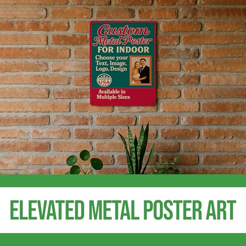 Custom Metal Posters by BCB Print - Personalized Metal Wall Art with Your Photo, Text or Logo | Photo Print, Vintage Sign, Wall, Indoor & Bedroom Decor | Made in USA | Multiple Sizes - color: Metal Poster Indoor