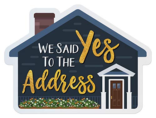 Calendars & More, Inc. Real Estate Social Media Testimonial Photo Prop Signs - Great for Instagram, Twitter & Facebook (1 Pack, House Shape - Home Sweet HomeYes to The Address)