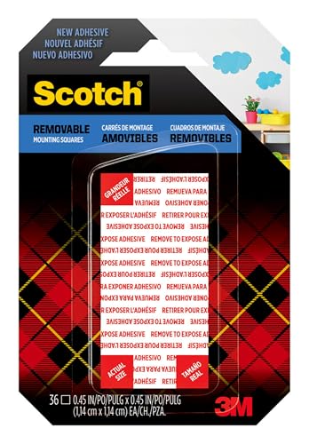 Scotch Removable Double-Sided Mounting Squares, 0.45 in x 0.45 in (1.14 cm x 1.14 cm) 36/pk - size: 36 Squares