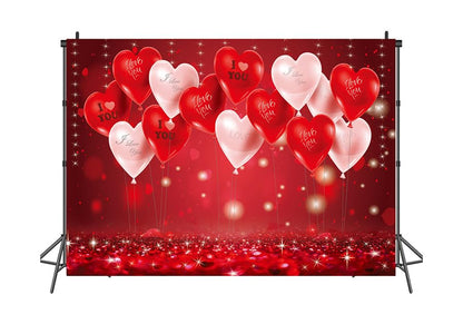 7x5ft Valentine's Day Backdrop Valentine's Day Red Love Heart Balloon Decor Banner Background Valentines Photo Backdrop Valentines Party Supplies 126 - size: 7x5ft