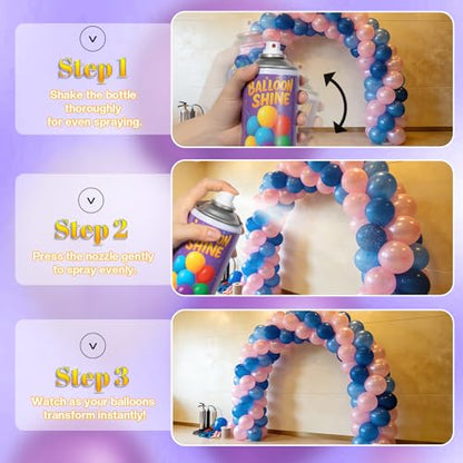 Balloon Shine Spray for Party : 15 oz Balloons Spray Silicone for Mother's Day Halloween Birthday Decorations - Long Lasting Instant High Shine Waterproof for Outdoor Décor