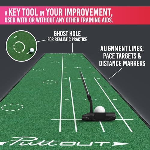 PuttOut Large Golf Putting Mat, 367cm x 67cm