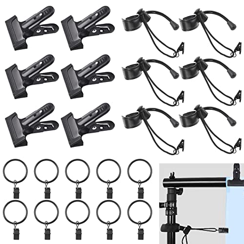 22Pcs Backdrop Heavy Duty Spring Clamps Elastic Photo Clips Holder Clips Assortment Kit w Curtain Clips Backdrop Rings Metal Backdrop Clips Clamps for Photography Video Studio Photo Backdrop - size: Metal Backdrop Clips Set
