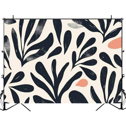 Photography Backdrop Photography Background Hand Drawn Minimal Abstract Organic Shapes Collage Contemporary Print for Photoshoot Portrait Photo Studio Video Prop Birthday Party Booth Decoration 7x5ft