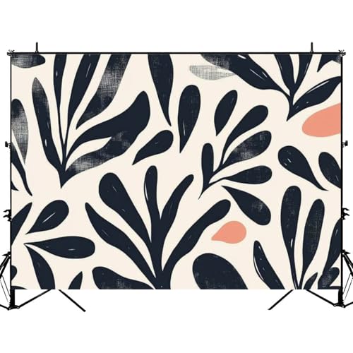 Photography Backdrop Photography Background Hand Drawn Minimal Abstract Organic Shapes Collage Contemporary Print for Photoshoot Portrait Photo Studio Video Prop Birthday Party Booth Decoration 7x5ft