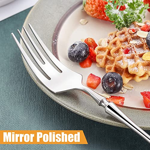 Lemeya 20-Piece Silverware Set for 4,Modern 18/10 Stainless Steel Flatware Set,Unique Rustic Cutlery Utensils Set,Spoon and Fork Set for Home, Restaurant,Wedding,Mirror Polished,Dishwasher Safe - color: Silver 20 Pieces Set with Tea Spoon