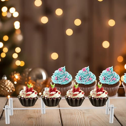 MY MIRONEY 2PCS Acrylic Display Stands Clear Display Shelf Cupcake Display Riser Makeup Holder for Decoration and Organizer(11.81" x 3.54" x 1.97") - size: 11.81" x 3.54" x 1.97"