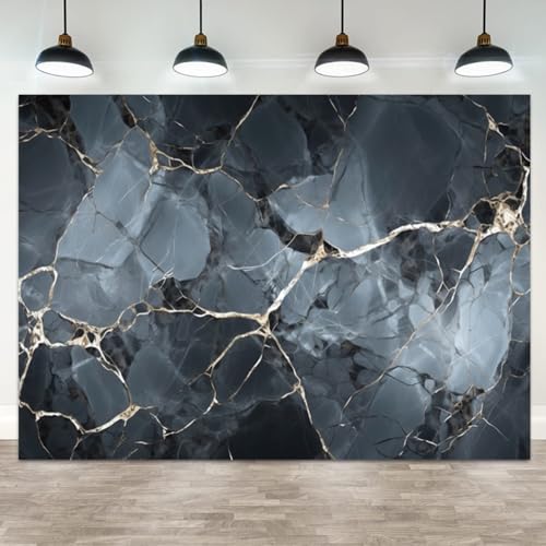 5x3ft Dark Marble Backdrop with Gold Veins Photo Background for Party Event Decoration Studio Photography Props Wall Art Banner - color: Color 21, size: 5x3ft
