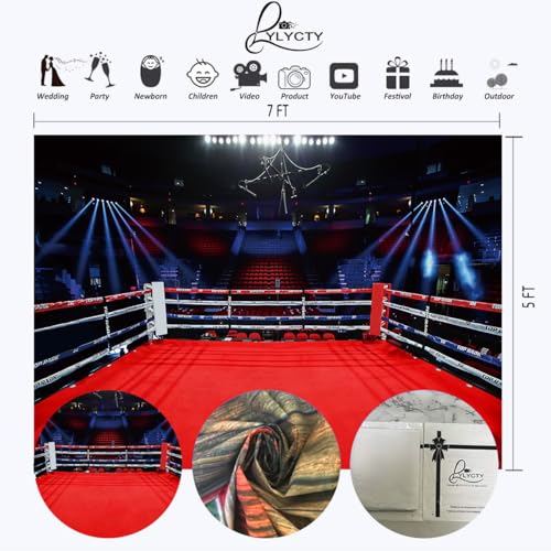 7x5ft Photography Backdrops for Boys Birthday Party Boxing Ring Backgrounds Dorm Decorations Backdrop for Men Portrait Backdrops Photo Booth Props Red - color: Red, size: 7x5ft