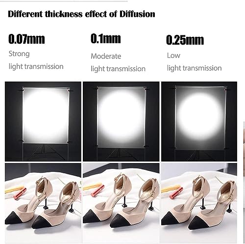 Diffusion Film Filter Sheet 6 Packs Kit 15.7x19.6inches/ 40x50cm Lighting Gel Diffuser Roll Photography Video for Led Flash Strobe Light