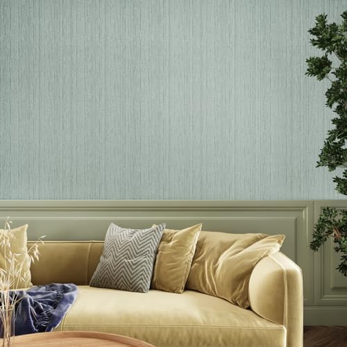 CRE8TIVE Mint Green Grasscloth Peel and Stick Wallpaper Faux Grasscloth Contact Paper for Cabinets Weave Linen Textured Wallpaper Removable Self Adhesive Vinyl Roll for Bathroom Bedroom Walls 12"x354" - color: Mint Green, size: 12" x 354"