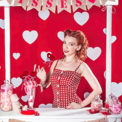 6 Pcs Valentine's Day Foam Heart Picks Photo Booth Props Puffy Red Hearts Floral Picks Stick for Valentines Wedding Selfie Photobooth Props Flower Bouquet Home Vase Decorations