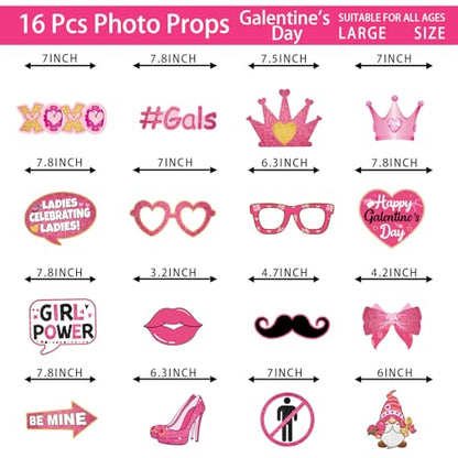 Galentines Day Decorations Photo Booth Props Galentines Decorations Photobooth Props Valentines Day Decor Kit for Ladies Girls Galentine's Party Valentine's Day Party Supplies