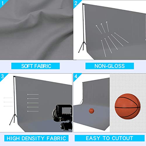 ISSUNTEX 5X7 ft Background Muslin Backdrop, Photo Studio, Collapsible High Density Screen for Video Photography and Television-Gray - color: Gray, size: 5X7 ft