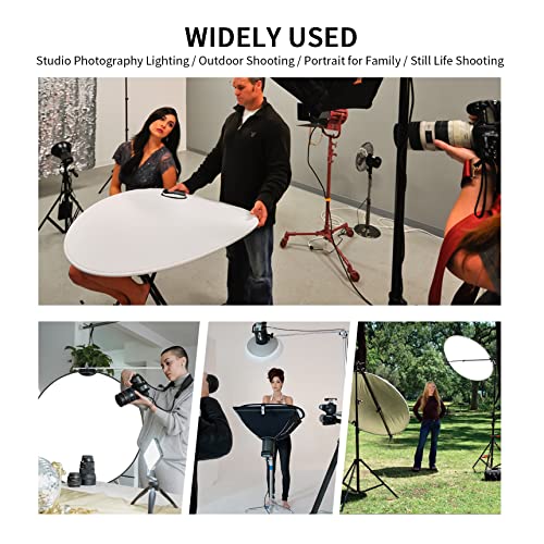 Selens 32 Inch (80cm) Reflector Photography, Collapsible Light Reflector with Carrying Case, 5 in 1 Handle Reflector for Photography Photo Studio Lighting -Translucent, Silver, Gold, White and Black - size: 32 Inch