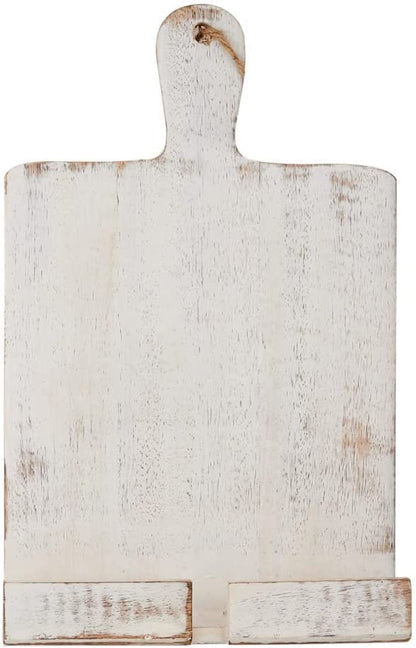 Wedding Gifts Wooden Cookbook Stand Chopping Board Style Foldable Recipe Book Stand Holder Easel for Kitchen Text Book Tablet L 9.5 x B 1.5 x H 14 inches (White) Cooking Gifts - color: White