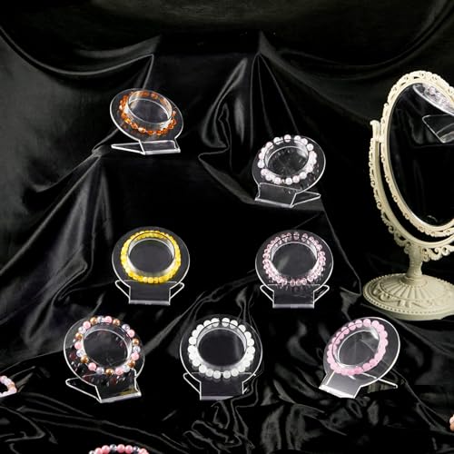 Wenqik 20 Pcs Acrylic Bracelet Displays Stands Jewelry Display Holder Clear Bangles Organizer for Store, Showcase and Home Storage