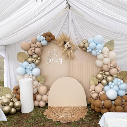 Double Stuffed Pastel Blue Balloons Different Size 115Pcs 5/10/12/18 Inch Macaron Light Blue Balloon Garland Arch kit for Birthday Gender Reveal Baby Shower Party - color: Pastel Blue