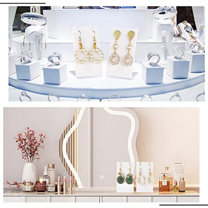 PH PandaHall 10pcs Acrylic Earring Stand, White Jewelry Display Earring Holder L-shape Earrings Organizer for Dangling Earrings Necklace Jewelry Shows Retail Props, 1.7x1.4x3inch - color: White