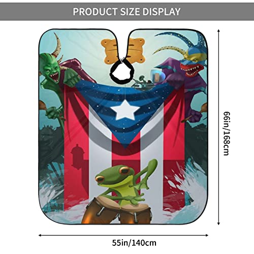 Puerto Rico Barber Cape With Adjustable Closure, Hairdressing Haircut Apron Barber Cover Gown For Hairdresser Styling Home - color: Boricua Puerto Rico