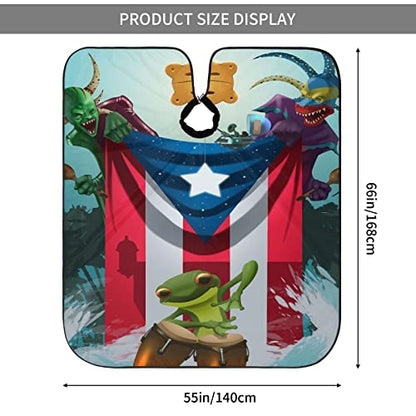 Puerto Rico Barber Cape With Adjustable Closure, Hairdressing Haircut Apron Barber Cover Gown For Hairdresser Styling Home - color: Boricua Puerto Rico