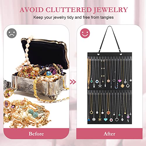 Caffox Hanging Necklaces Holder, Large Jewelry Organizer for Necklaces, Bracelets, and Ankles, Necklaces Display Storage Hanger for Wall, Closet and Door - style: Necklaces Holder