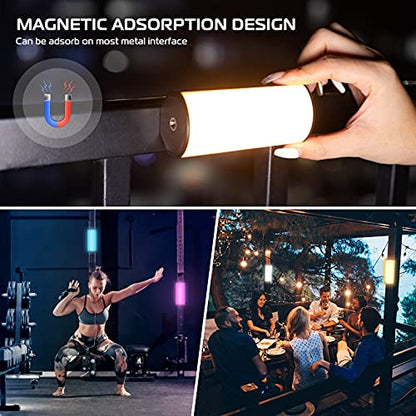 ULANZI 2 Pack Handheld Light Wand, 360° RGB LED Video Light for Photography, 2000mAh Rechargeable Light Stick for Video Shooting, 2500-9000K Dimmable Camera Light w LCD, Support Magnetic Attraction - size: 2 Pieces - Mini