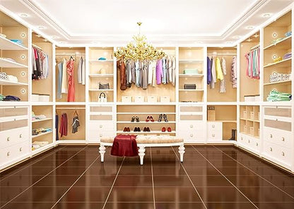 BELECO 5x3ft Fabric Luxury Cloakroom Backdrop Modern Apartment Interior Dressing Room White Wardrobe Closet Chandelier Background for Video Conference Zoom Meetings Home Office Photo Studio Props