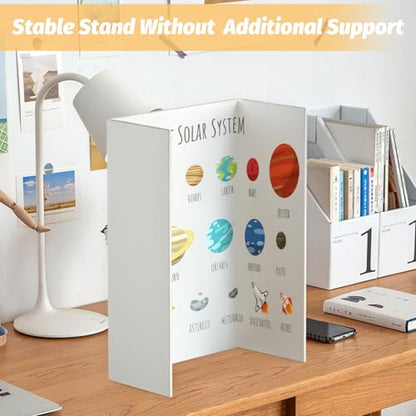 Ndsox 3 Pack 24" x 16" White Trifold Poster Board Foam Core, Small Tri Fold Foldable Display Posterboard Foam Project Boards for School Projects, Photos Displays & Business Presentations - size: 24 X 16 Inch