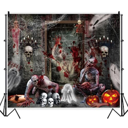 Halloween Backdrop for Photography 10x8ft Horror Ghost Skull Zombie Halloween Photo Backdrop Scary Haunted House Photography Background Party Decorations Kids Adult Portrait Photo Booth Props
