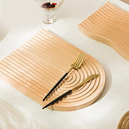 Creative Arch Bread Dessert Tray Wavy Wood Carving Board Cheese Fruit Cake Snacks Platters Serving Tray Photo Props Decoration