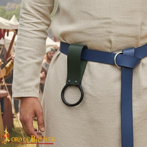 Lord of Battles Medieval Genuine Leather Axe Frog | Axe Holster with Belt Loop | Waist Holder for Axes, Tools - color: Green
