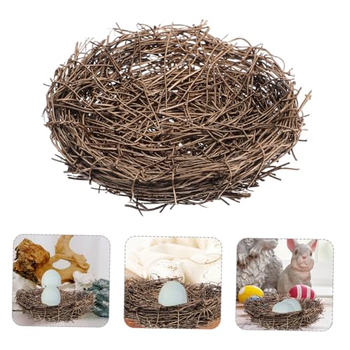 Hemobllo Bird Nest Decor Handmade Rattan Bird Nest for Easter Party Prop Photo Prop and Garden Decoration for Home and Event Styling