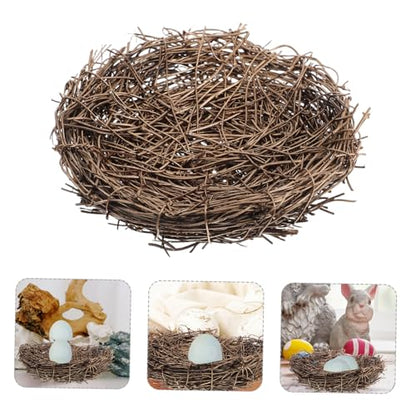 Hemobllo Bird Nest Decor Handmade Rattan Bird Nest for Easter Party Prop Photo Prop and Garden Decoration for Home and Event Styling
