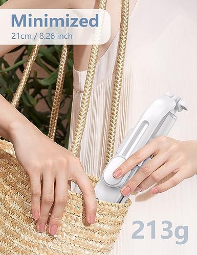 45'' Selfie Stick with Light, Travel Tripod Essentials with Wireless Remote, Portable Cell Phone Tripod Stand, Beach Cruise Ship Essentials for Family, Compatible with 4-7.2" All Smartphone - color: White - 45" Standard Height