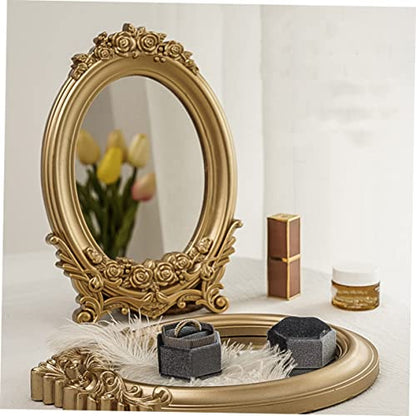 BESTYASH 1Pc Mirror Photo Props Tray Elegant Decorative Ornament for Makeup and Home Adornment Multi Purpose Storage Finish