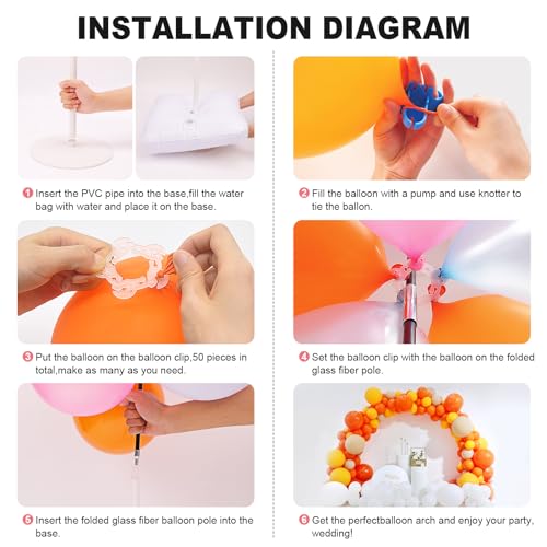Chamvis Balloon Arch Kit, 9FT Height & 10FT Width Adjustable Balloon Arch Stand Frame Garland Stand: Wedding Baby Shower Birthday Photo Backdrop - style: Arch