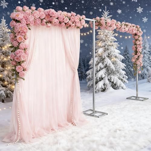 10x20ft Backdrop Stand, Wedding Party Backdrop Stand Pipe Kit Curtain Frame, Professional Background Support, Heavy Duty Photoshoot Stand for Wedding Party Celebration Photography Stage - color: Silver, size: 10 FT x 20 FT