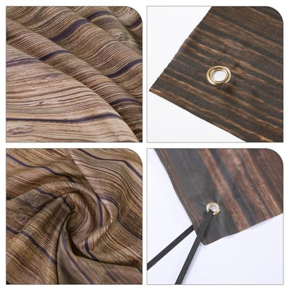 Buryeah Wooden Backdrop Wall Brown Wood Fabric Background Polyester Rustic Photo Backdrop for Photoshoot Baby Shower Wedding Party Photography Supplies (10 x 10 ft) - size: 10 x 10 ft