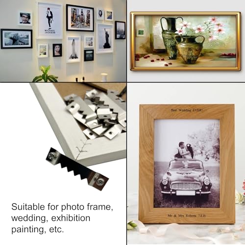 30 Pack Large Sawtooth Picture Hangers Steel Picture Hanging Picture Frames Hangers with Screws Picture Hang Solutions, for Hanging Clock Paintings Artwork Picture Frame Hook Photos (Silver) - color: Large Silver - 30 Pack