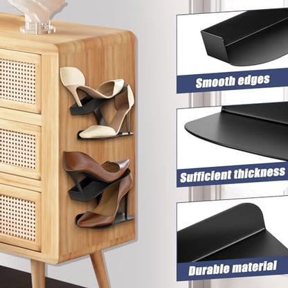 Wall-Mount Floating Shoe Shelves, Sturdy Levitating Sneaker Rack for Showcasing Shoe Collections - color: Black