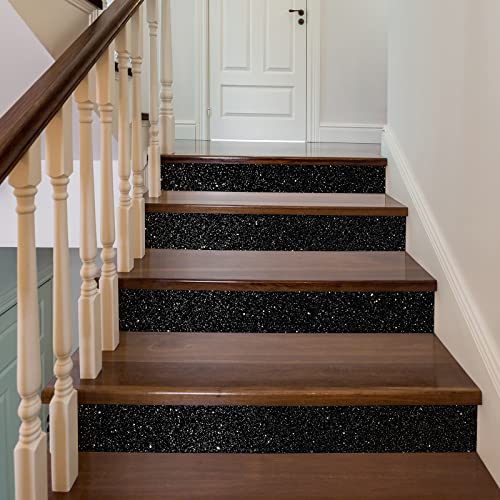 CRE8TIVE Black Glitter Wallpaper Border Peel and Stick Wall Border Sparkle Black Contact Paper Self Adhesive Removable Glitter Fabric Wallpaper Wall Borders for Girls Bedroom Dresser DIY Crafts 8"x80" - color: Black, size: 8" x 80"