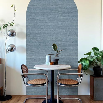 JiffDiff Grasscloth Wallpaper Peel and Stick Blue Grassweave Stick on Wallpaper Textured Self Adhesive Wall Paper Contact Paper 17.3"x472" - color: Dark Blue, size: 17.3" x 472"